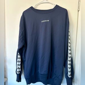 Navy Blue Oversized Adidas Sweatshirt 🔥